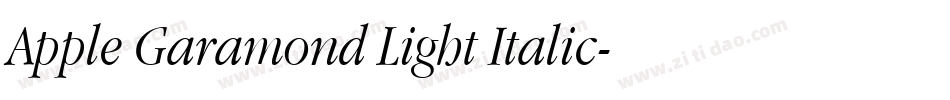 Apple Garamond Light Italic字体转换